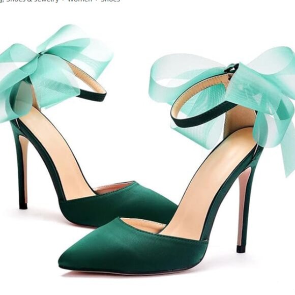 NEW JESSICA SIMPSON Phindies Heeled Bow Sandals green for women 253 - Picture 1 of 11